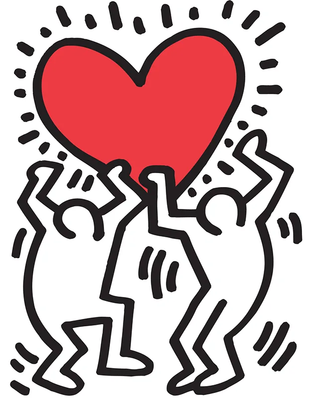 two men standing w heart
